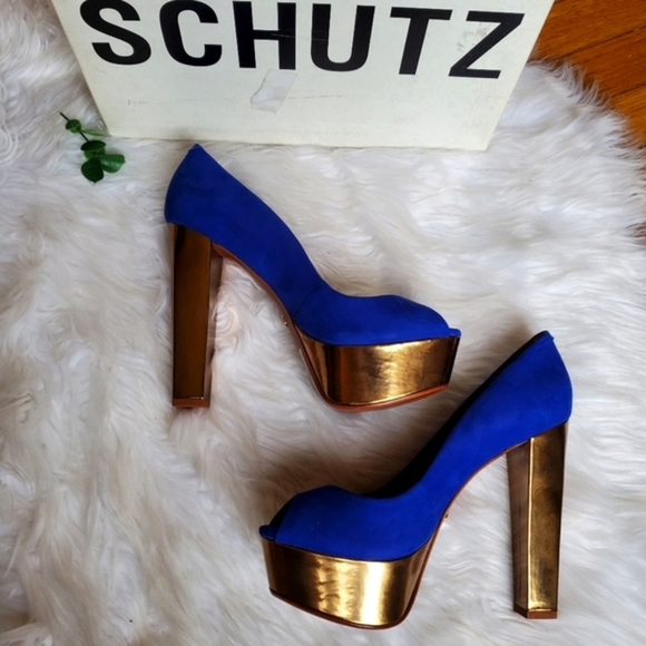 🔥 NIB SCHUTZ Peep-toe Platform Pumps/ Heels, 7.5 - Picture 7 of 16